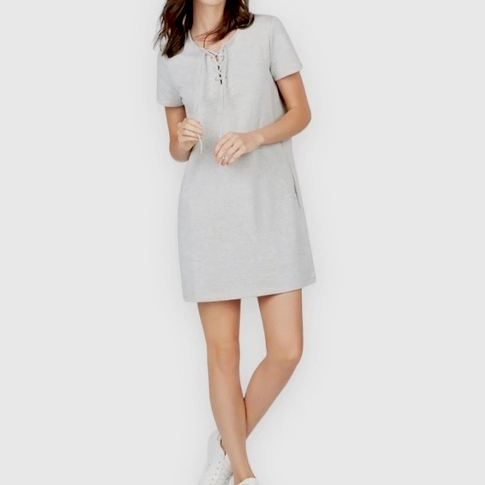 J. Crew Factory Lace-up Tee Mini Dress